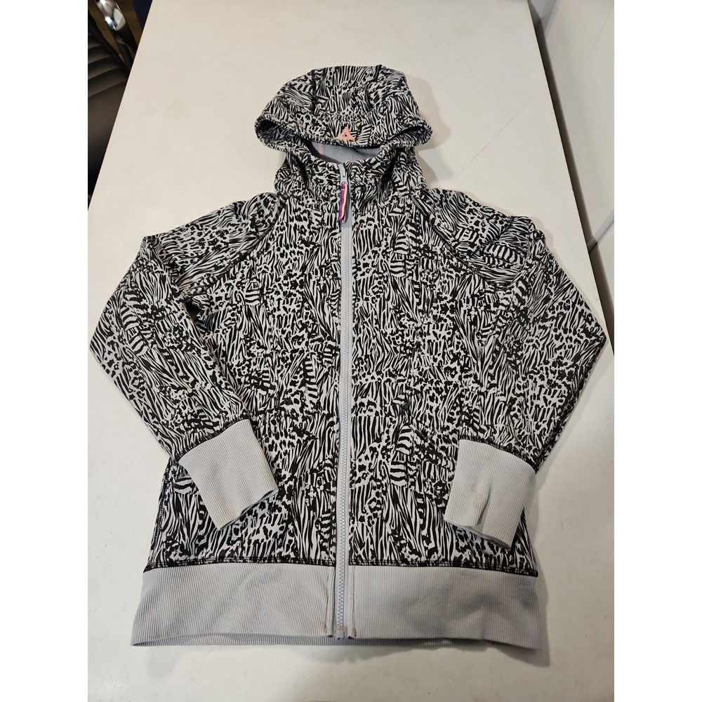Ivivva by Lululemon Black/gray Scuba Hoodie Full Zip Size 14 Pockets (L90